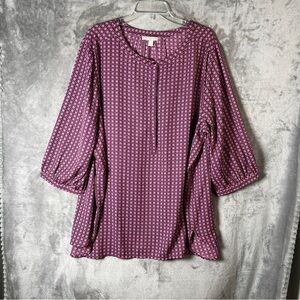 Woman Within Plum Geometric Tunic